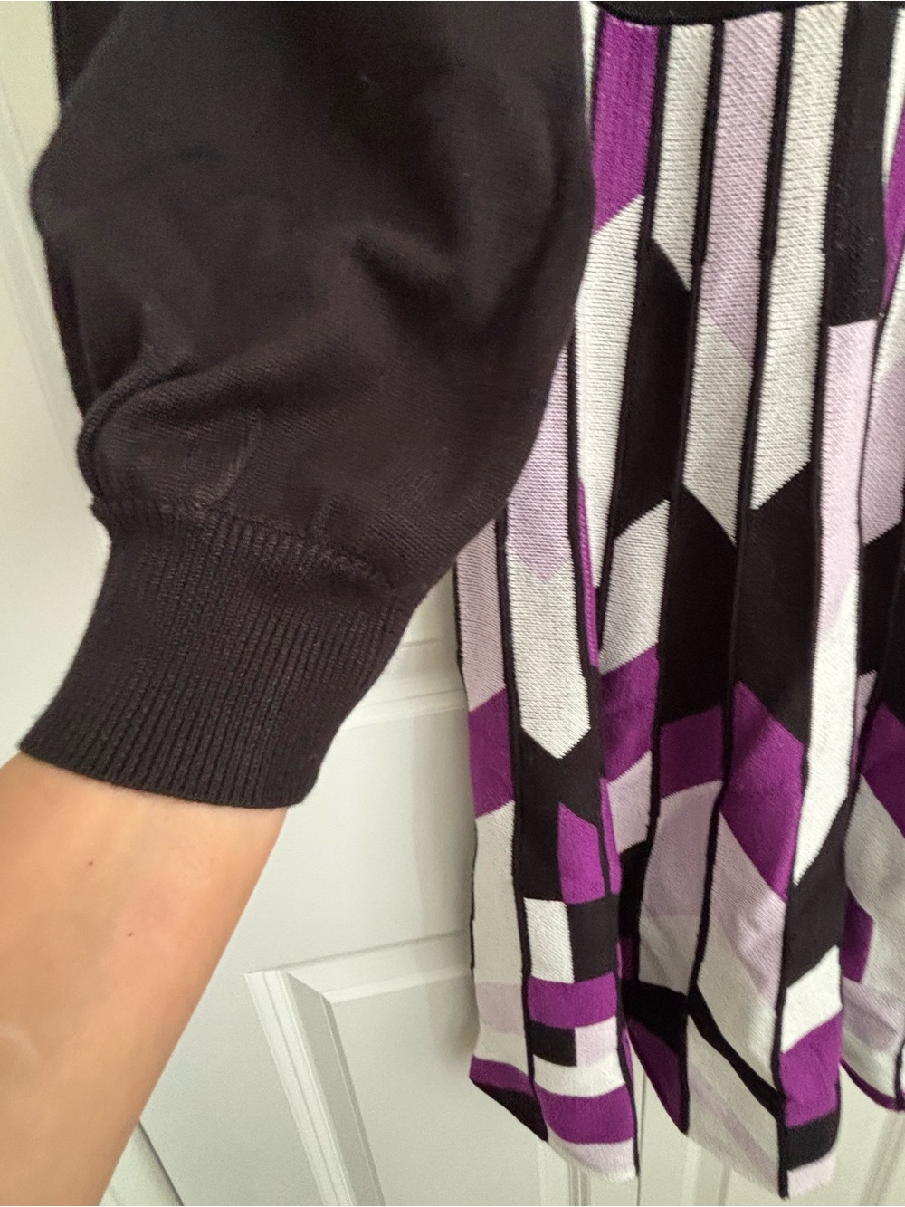 Nina Leonard Black Ribbed Knit Top - Picture 7 of 8